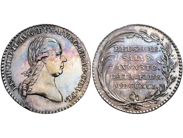 Historiepenningen 1791, Oostenrijkse Nederlanden, strooipenning op de inhuldiging van Leopold II in Brabant en Vlaanderen - V