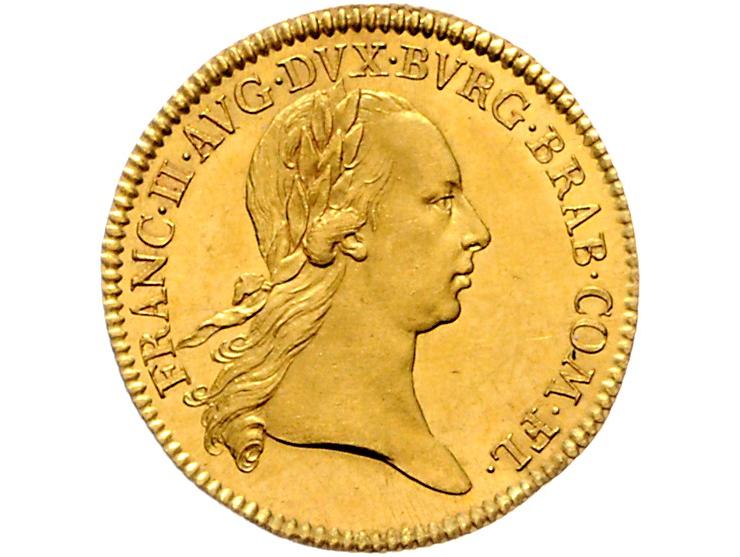 Historiepenningen 1794, Oostenrijkse Nederlanden, strooipenning op de inhuldiging van Frans II in Brabant - VZ borstbeeld van