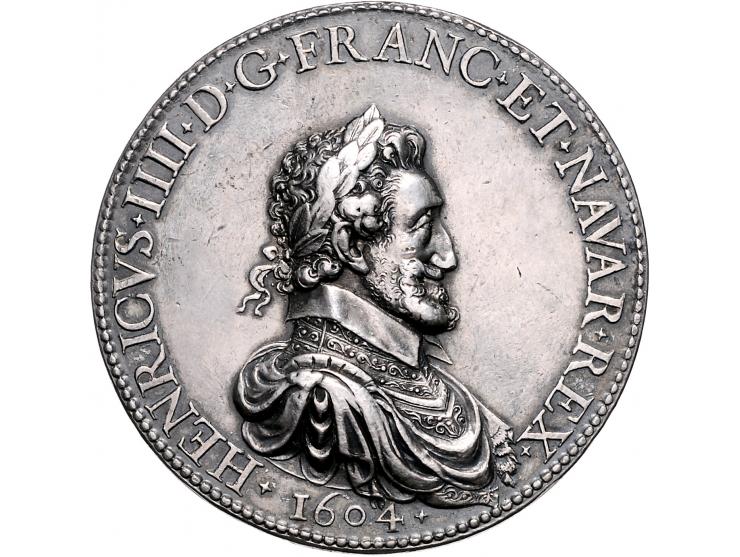 Historiepenningen France, Henri IV (1553-1610), silver medal 1604, marriage of Henri IV and Maria de Medici - Obv: bust of He