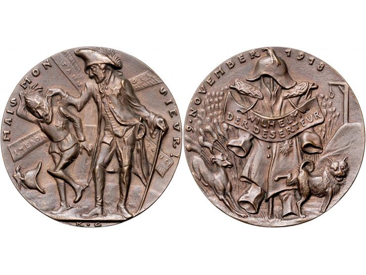 Germany before and after 1945 1918, Mais Monsieur, Satirical medallion designed by German artist Karl Goetz to comment on the