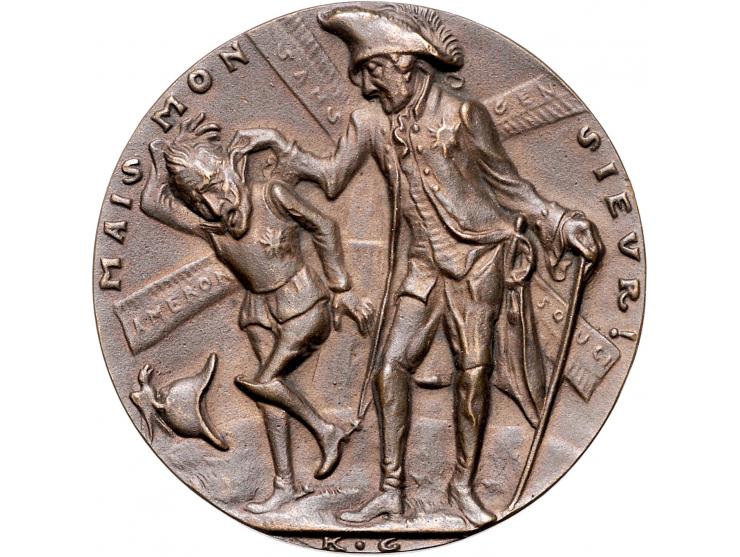 Germany before and after 1945 1918, Mais Monsieur, Satirical medallion designed by German artist Karl Goetz to comment on the