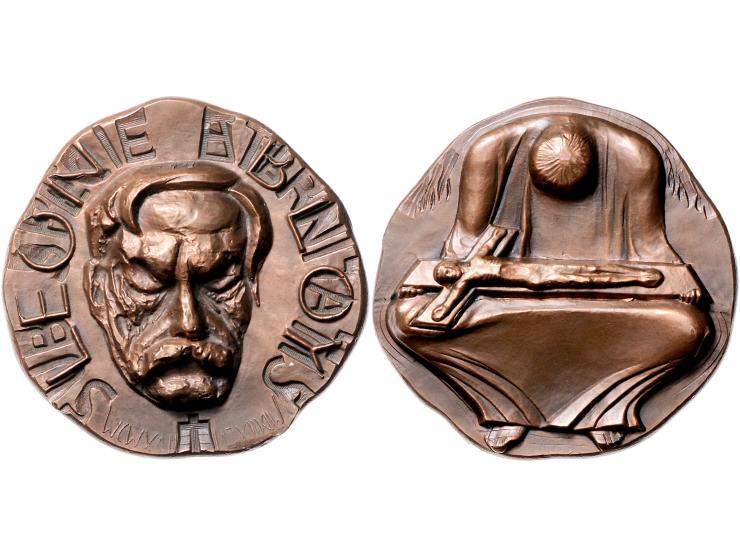 Historiepenningen France, artmedal n.d. in bronze, Leon Bloy - Obv: portrait facing, 94 mm EF