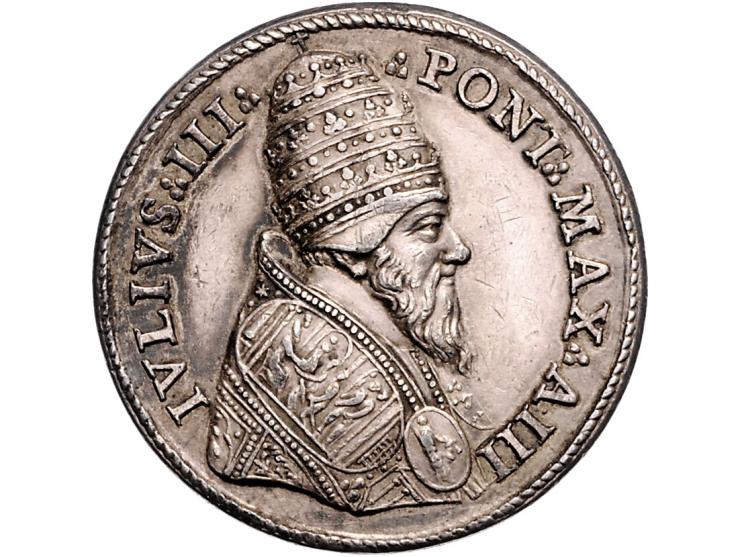 Historiepenningen Julius III ( 1550-55), medal yr. 3 in silver - Obv: bust right / Rev: Annona, 33 mm, cf. T.N.IX.2, good VF,