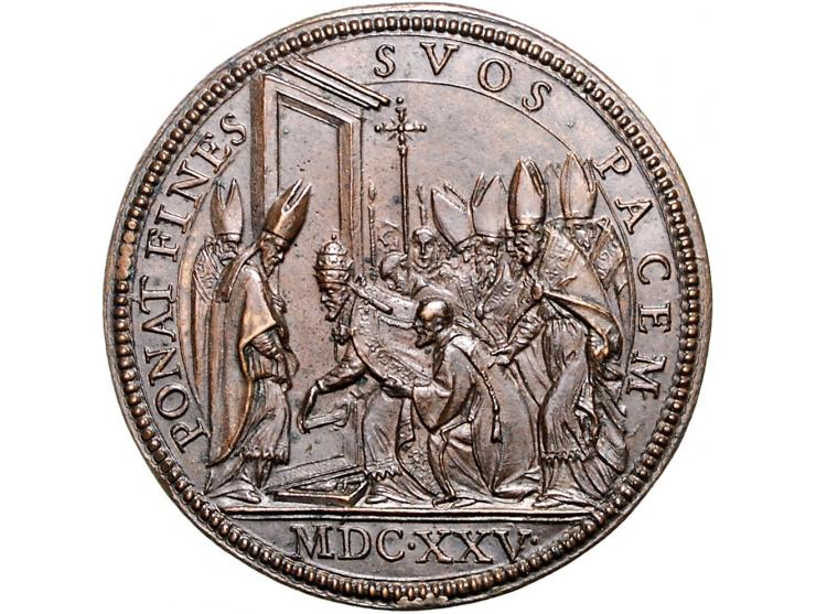 Historiepenningen Papal States, Urban VIII (1623-44), medal 1625 in bronze - Obv: bust left, by G. Molo, 40 mm, good VF