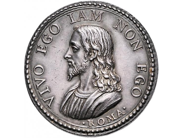 Historiepenningen Papal States, Alexander VII (1655-67), medal 1655 in silver - Obv: bust right / Rev: bust of Christ left, b