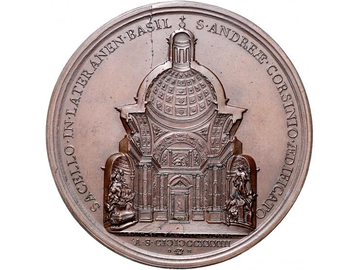 Historiepenningen Papal States, Clemens XII (1730-40), medal 1733/yr. 3 in bronze, the construction of the Andrea Cassini Cha