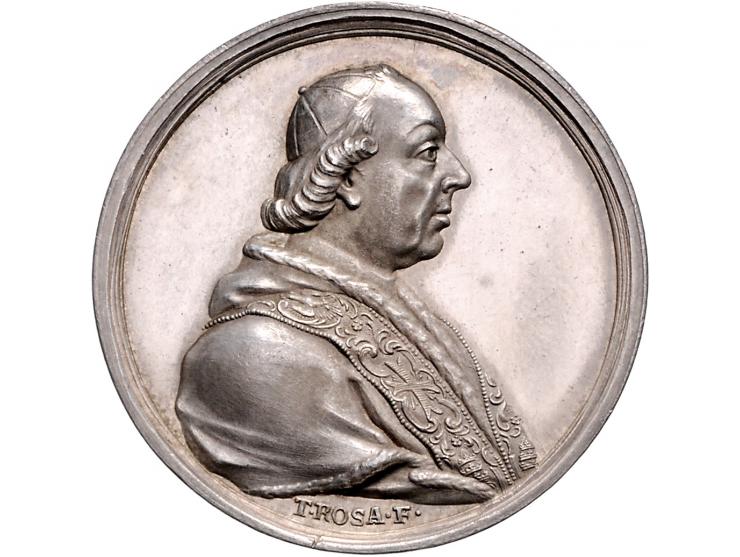 Historiepenningen Pius VI (1775-87), medal 1787 in silver on his return from Vienna - Obv: bust right, by T. Rosa, 42 mm EF, 