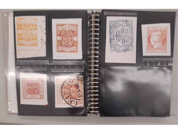 copy of Album de fac-similés (François Fournier, 1928) and additional information about forgeries (Sperati) in 2 ring binde