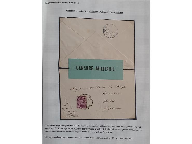 1914-1918 WWI Military Mail (approx. 25 covers/postcards) with a variety of censor labels (Censure Militaire) including 1916 