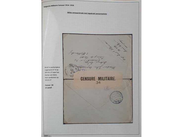 1914-1918 WWI Military Mail (approx. 25 covers/postcards) with a variety of censor labels (Censure Militaire) including 1916 