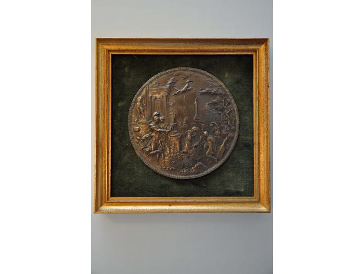Historiepenningen Eenzijdige plaquette, niet gesigneerd, toegeschreven aan Van Berckel, 147mm, gebronsd metaal