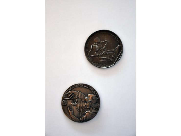 German Empire penningen, Propaganda medals 'Die Luege wider die Wahrheit' and 'Dem verachter der warnung Woodrow Wison 1916' 