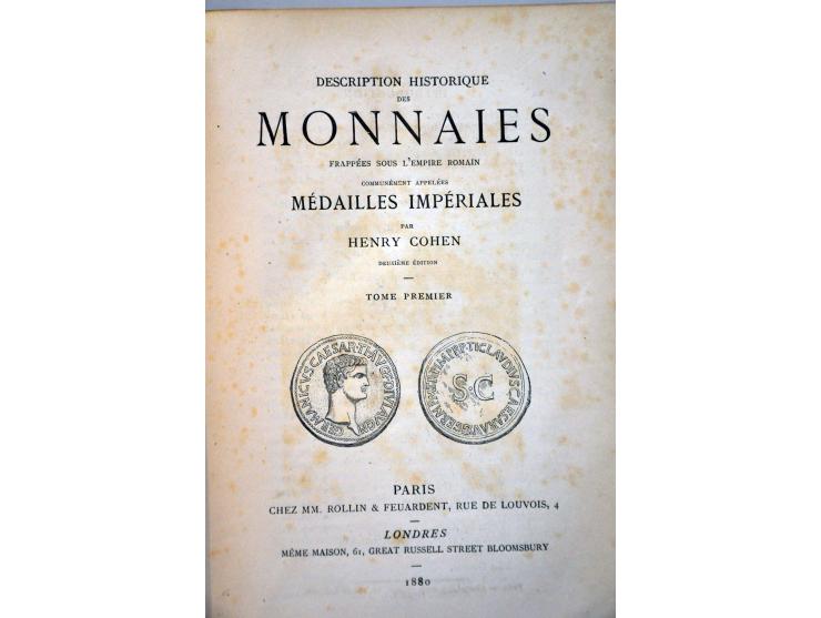 Cohen: Description Historique des monnaies frappées sous LªEmpire Romain 8 delen Uitgegeven vanaf 1880