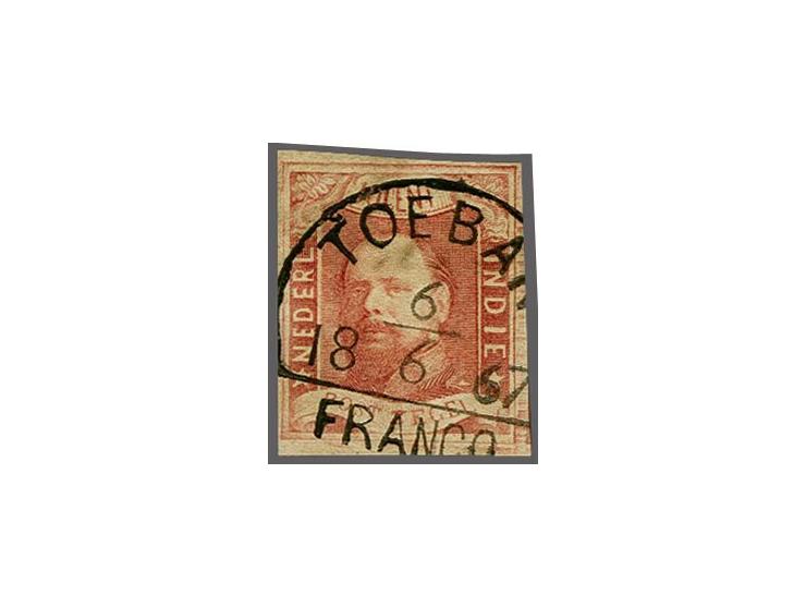 Toeban (Voerman 175) op 10 cent wijnrood pos. 76, pracht ex.