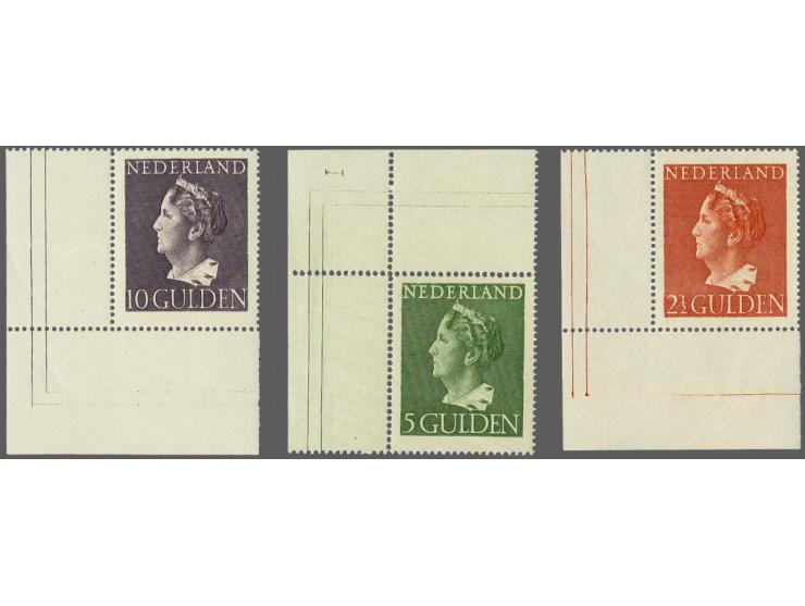 2½ t/m 10 gulden met hoekvelrand, cat.w. 540