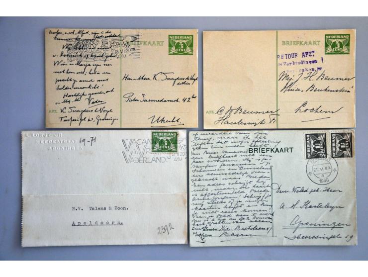 250 poststukken september 1939 tot begin juni 1940 betreffend uitbraak oorlog w.b. 9 en 10 mei (ca. 10x met Vredig Veilig Vad