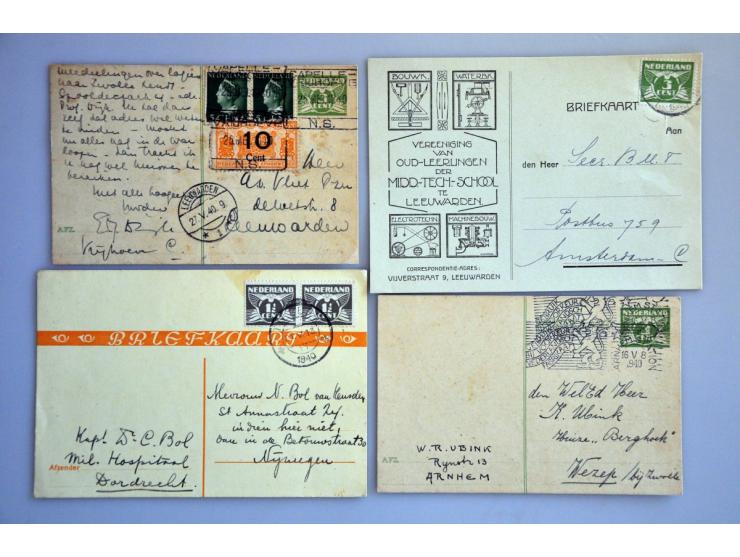 250 poststukken september 1939 tot begin juni 1940 betreffend uitbraak oorlog w.b. 9 en 10 mei (ca. 10x met Vredig Veilig Vad