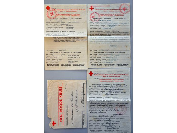14 Rode Kruis poststukken, veel april/mei 1945, tevens 2 krijgsgevangenen poststukken en 1 poststuk on active service