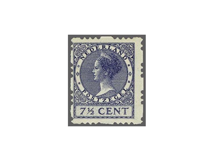 Driegaats 7½ cent violet, pracht ex. met miniem plakkerspoortje en certificaat NVPH 1977, cat.w. 5000