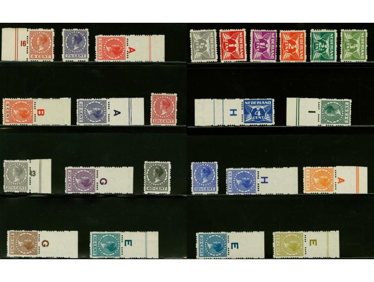 Vierzijdig ½ t/m 60 cent meest met velrand, cat.w. 525