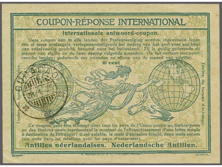 Model Rome 30 cent type V afgestempeld Curaçao kortebalkstempel 31-1-1935, vrijwel pracht ex., hoekvouwtje, zeldzaam ! Dit ex