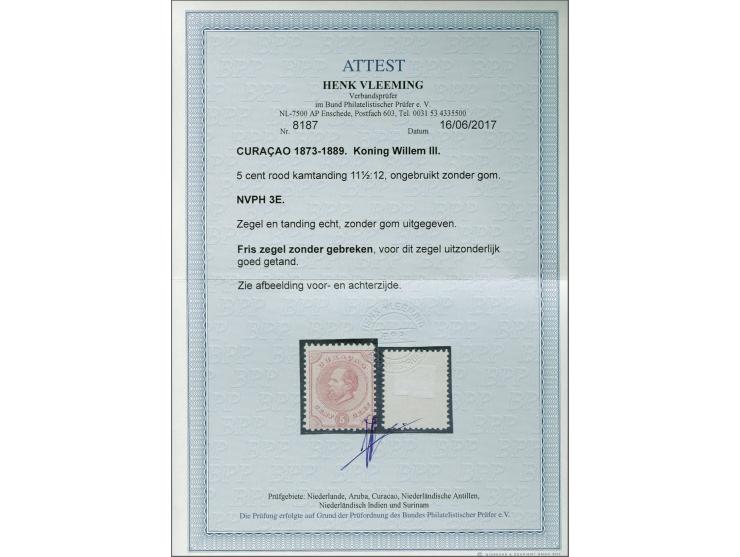 5 cent rood tanding 11½ x 12, pracht ex. met certificaat Vleeming 2017, cat.w. 1500
