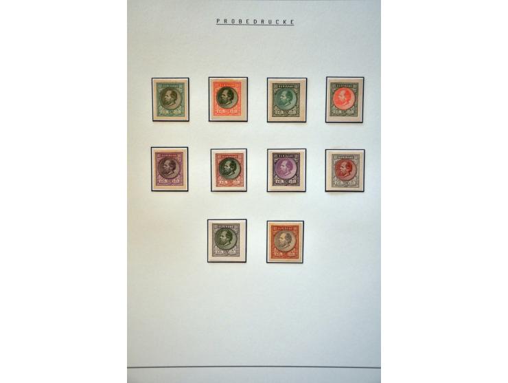 Berlijnse kleurproeven. Collectie tussen 2½ cent - 1 gulden. Totaal 62 ex. in mooie kwaliteit.