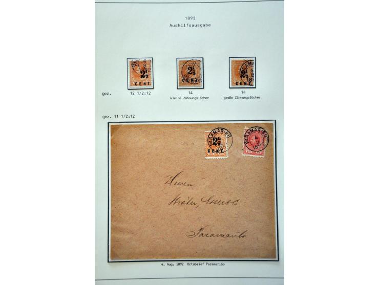 gespecialiseerde collectie 1873-1900 w.b. tandingen, proeven, variëteiten en veel poststukken keurig opgezet in ringband