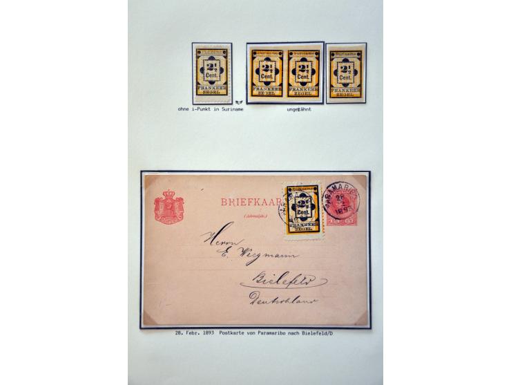 gespecialiseerde collectie 1873-1900 w.b. tandingen, proeven, variëteiten en veel poststukken keurig opgezet in ringband