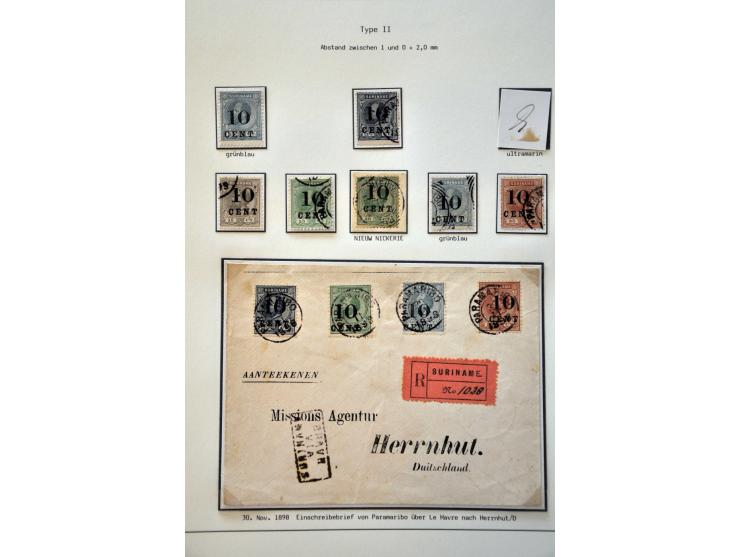 gespecialiseerde collectie 1873-1900 w.b. tandingen, proeven, variëteiten en veel poststukken keurig opgezet in ringband