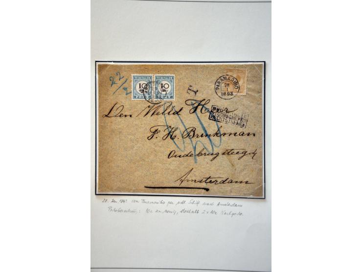 gespecialiseerde collectie 1873-1900 w.b. tandingen, proeven, variëteiten en veel poststukken keurig opgezet in ringband