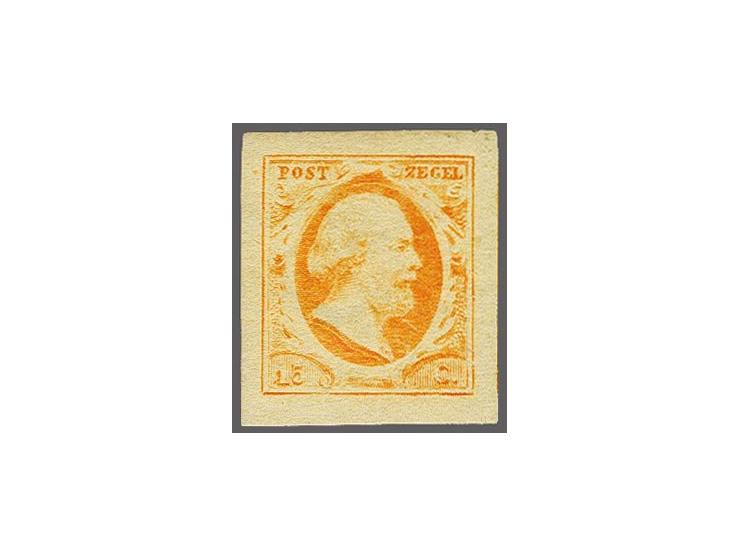 15 cent oranjegeel pos. 99, zeer breedrandig luxe ex. met certificaat Vleeming 2017, cat.w. 1100+