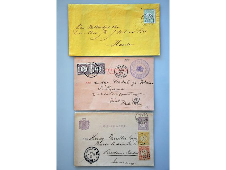 emissie Cijfer 1876, ruim 70 post(waarde)stukken w.b. enkele betere ex.