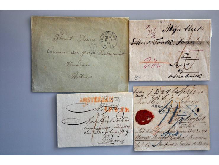 35 EO  poststukken met grensstempels w.b. hamerstempel PRUISSEN A
