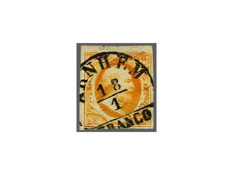 Arnhem A (Ey 600) op 15 cent donkeroranje pos. 91, pracht ex. Herkomst: Van Dieten 498 (1992)
