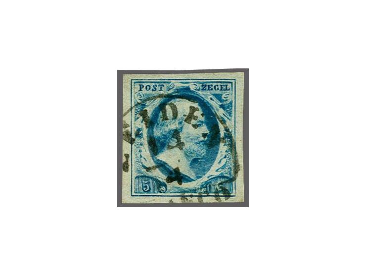 Leiden A (Ey 300) op 5 cent blauw plaat I pos. 70, pracht ex.