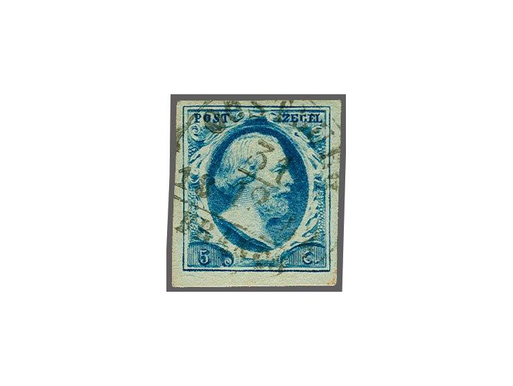 Oostburg B (Ey 350) goed op 5 cent blauw plaat I, pracht ex.
