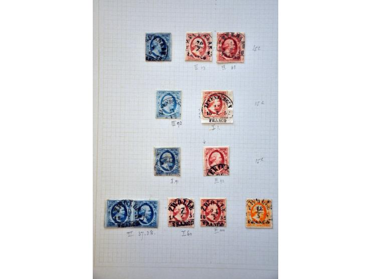 collectie van ruim 500 ex. en 12 brieven w.b. veel mooie afdrukken en betere stempels w.b. Almelo C op nr. 3, Culemborg C op 