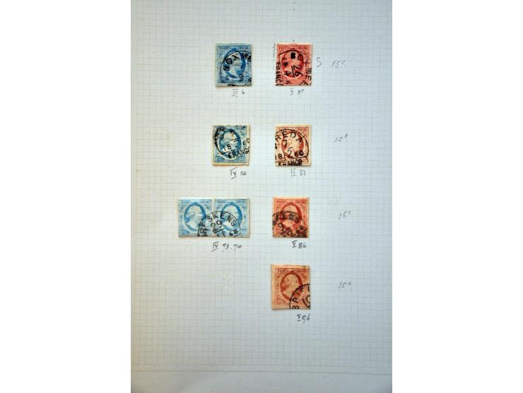 collectie van ruim 500 ex. en 12 brieven w.b. veel mooie afdrukken en betere stempels w.b. Almelo C op nr. 3, Culemborg C op 