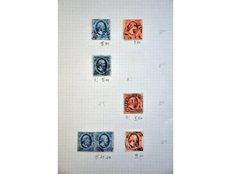 collectie van ruim 500 ex. en 12 brieven w.b. veel mooie afdrukken en betere stempels w.b. Almelo C op nr. 3, Culemborg C op 