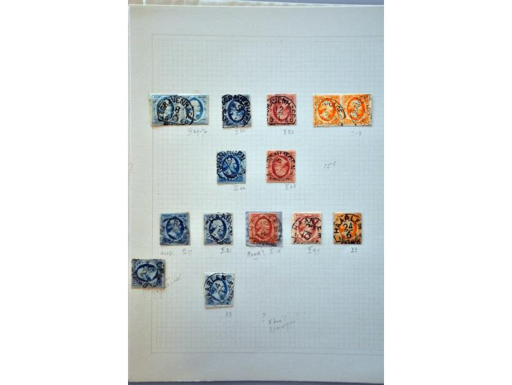 collectie van ruim 500 ex. en 12 brieven w.b. veel mooie afdrukken en betere stempels w.b. Almelo C op nr. 3, Culemborg C op 