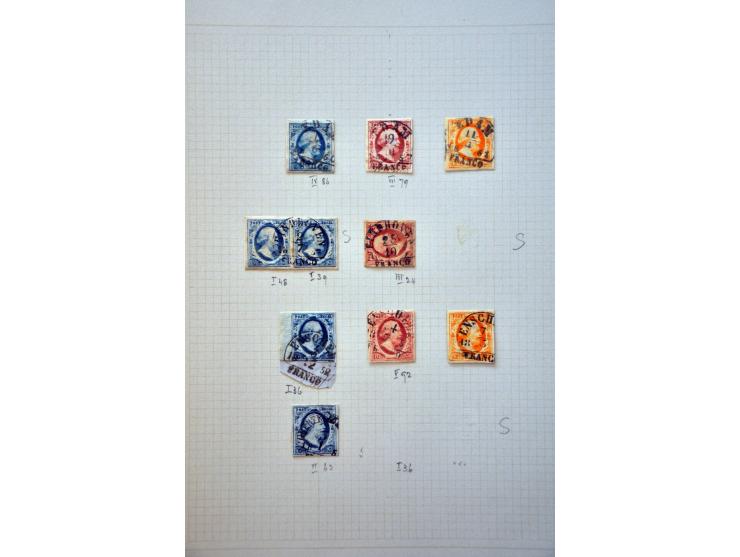 collectie van ruim 500 ex. en 12 brieven w.b. veel mooie afdrukken en betere stempels w.b. Almelo C op nr. 3, Culemborg C op 