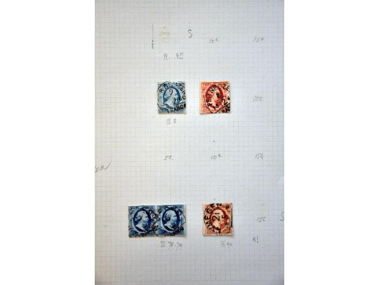 collectie van ruim 500 ex. en 12 brieven w.b. veel mooie afdrukken en betere stempels w.b. Almelo C op nr. 3, Culemborg C op 