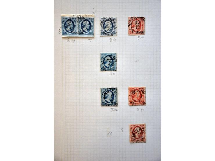 collectie van ruim 500 ex. en 12 brieven w.b. veel mooie afdrukken en betere stempels w.b. Almelo C op nr. 3, Culemborg C op 