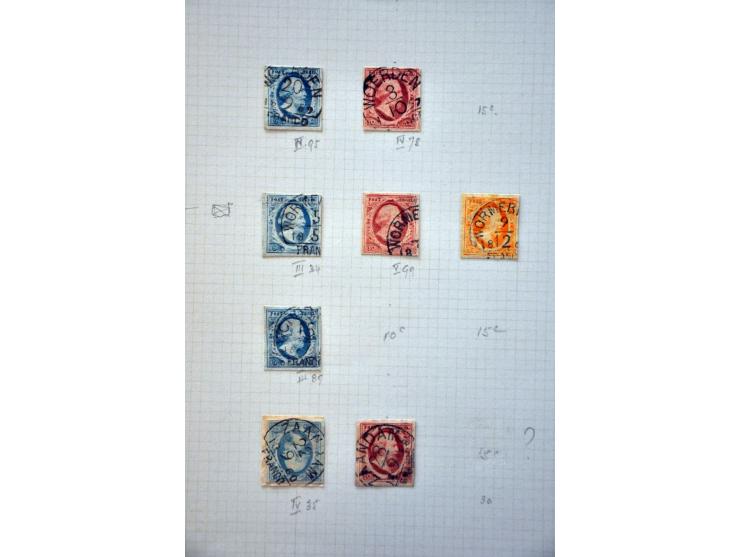 collectie van ruim 500 ex. en 12 brieven w.b. veel mooie afdrukken en betere stempels w.b. Almelo C op nr. 3, Culemborg C op 