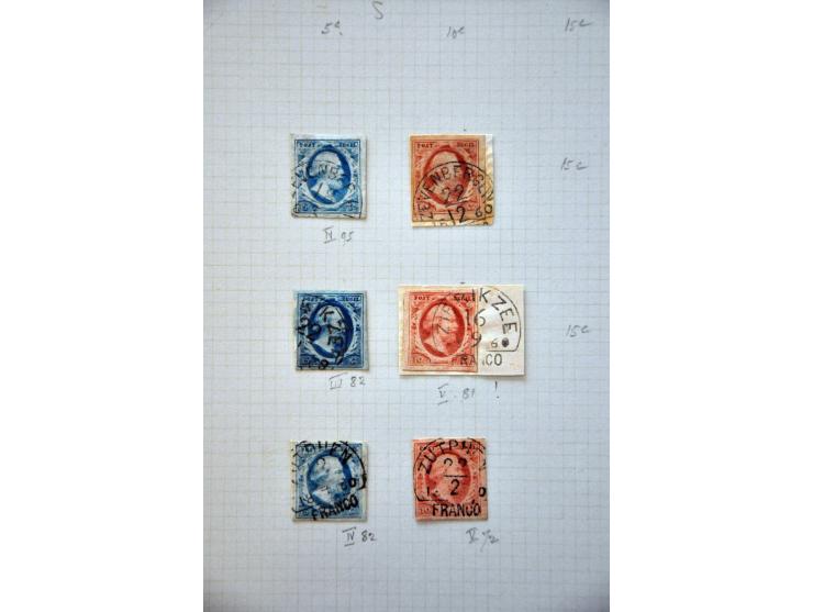 collectie van ruim 500 ex. en 12 brieven w.b. veel mooie afdrukken en betere stempels w.b. Almelo C op nr. 3, Culemborg C op 