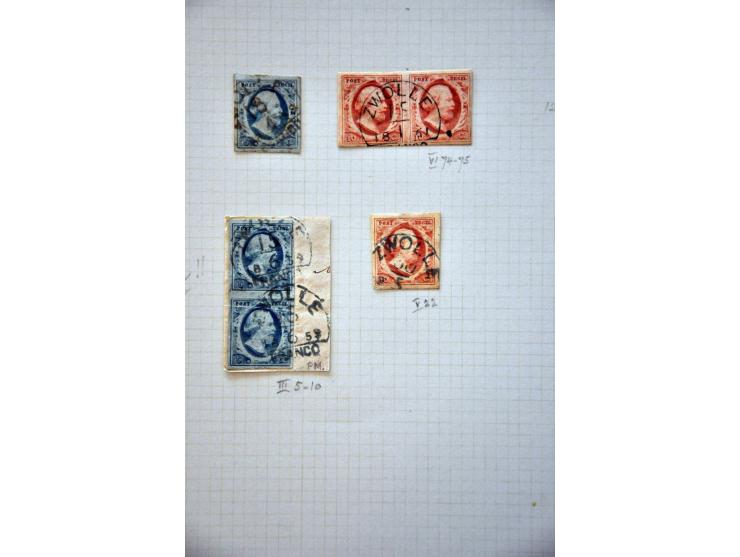 collectie van ruim 500 ex. en 12 brieven w.b. veel mooie afdrukken en betere stempels w.b. Almelo C op nr. 3, Culemborg C op 