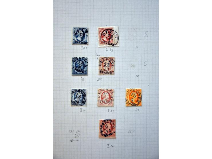 collectie van ruim 500 ex. en 12 brieven w.b. veel mooie afdrukken en betere stempels w.b. Almelo C op nr. 3, Culemborg C op 