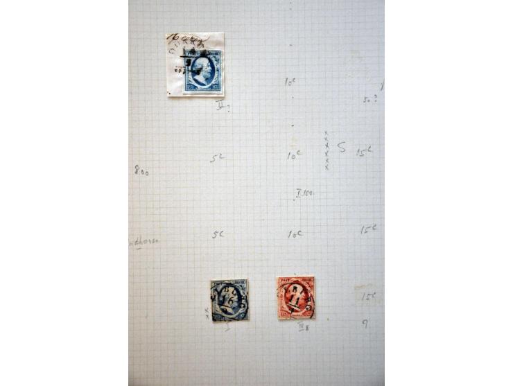 collectie van ruim 500 ex. en 12 brieven w.b. veel mooie afdrukken en betere stempels w.b. Almelo C op nr. 3, Culemborg C op 