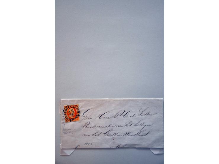 collectie van ruim 500 ex. en 12 brieven w.b. veel mooie afdrukken en betere stempels w.b. Almelo C op nr. 3, Culemborg C op 